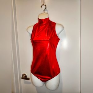 Red metallic bodysuit
